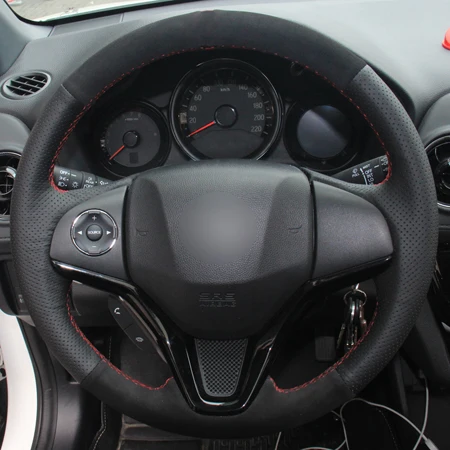 Style5 DIY чехол рулевого колеса автомобиля замши для Honda Fit- город- Джаз- HR-V вариабельности сердечного ритма Vezel - Название цвета: Style5