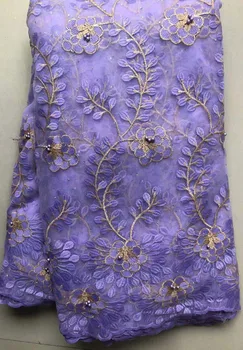 

New French Milk Silk Net Lace Fabric 2020 High Quality African Tulle Lace Fabric With Rhinestone For Nigerian Wedding HLL4817