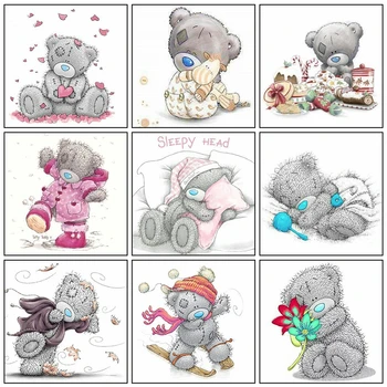 

Evershine Full Square Diamond Painting Cartoon Bear 5D DIY Diamond Embroidery Sale Cross Stitch Kit Mosaic Valentines Day Gift