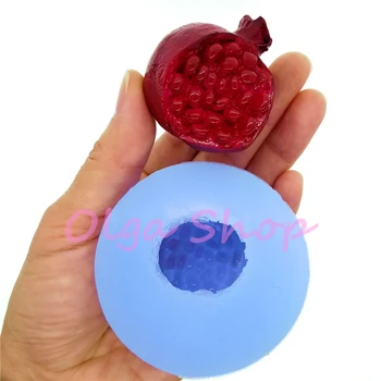 

SYL172 3D Fruit Pomegranate Granada Punicagranatum Silicone Mold for Candy Aromatherapy Soap Candle Making 44.2mm x 41.2mm