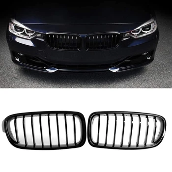 

Front Kidney Grille For-BMW 3 Series F30 F31 F35 2012-2018 (Single Slat Gloss Black Grill, 2-Pc Set)