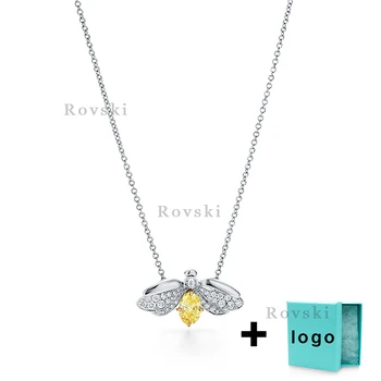 

XL TFX TIFF Rllen Popular Sterling Silver Animal Yellow Gem Necklace Suitable for Women's Party Jewelry Wholesale Free Delivery.