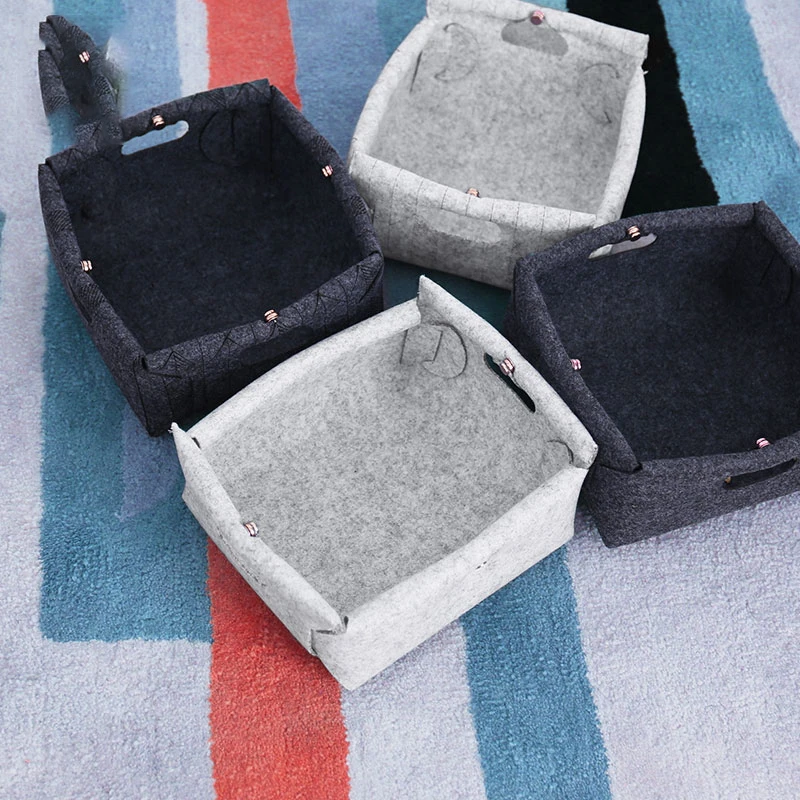 

Desktop Storage Basket Removable Waterproof Organizer Cotton Linen Sundries Storage Box Cabinet Underwear Storage Bag