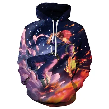 

My Hero Academia Midoriya Izuku Hoodies Jackets Cosplay 3D printed zip-up My Hero Academia Todoroki Shoto Hoodies Sweatshirts