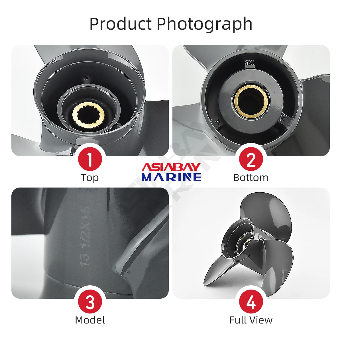 13 1/2*15 For Honda Outboard Propeller 60hp 75hp 90hp 115hp 130hp Boat Motor Aluminum Alloy Screw 3 Blade Marine Engine Parts