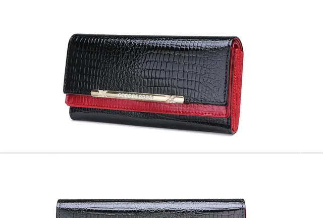 Luxury Women Wallets Patent Leather High Quality Designer Brand Wallet Lady  Fashion Clutch Casual Women Purses Party