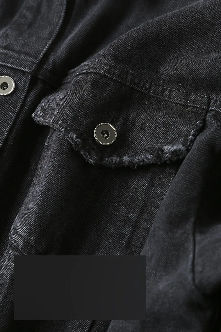 

116yp Fashion Boyfriend-Style off-Shoulder Straight Women's Belt Buckle Hand Frayed Jeans Coat