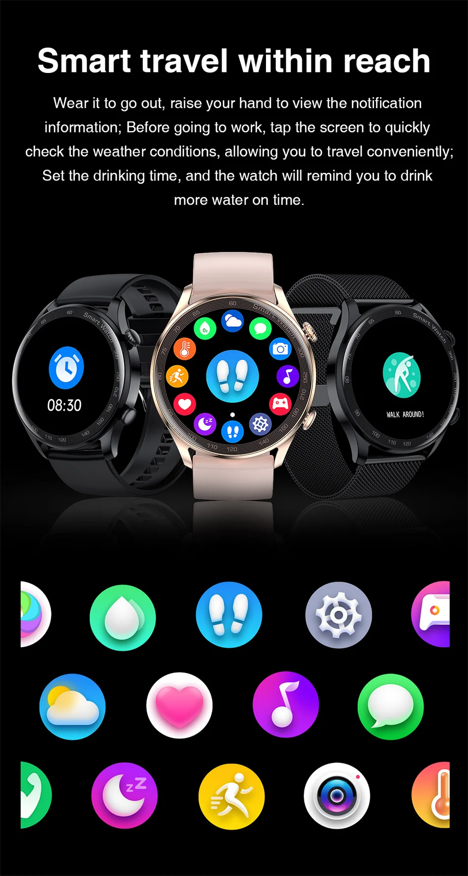 2022 New Bluetooth Call Smart Watch Men Women Heart Rate Monitor Fitness Tracker Music Player 1.36Inch 390*390 HD Smartwatch+Box