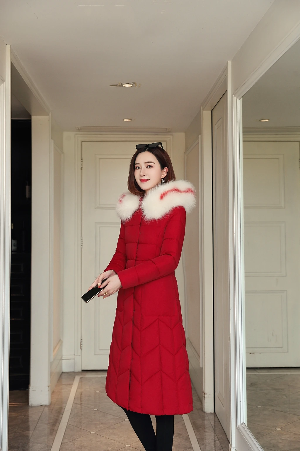 Fur Collar Slim Women Winter Jacket Cotton Padded Warm Thicken Ladies Coat Long Coats Parka Womens Jackets