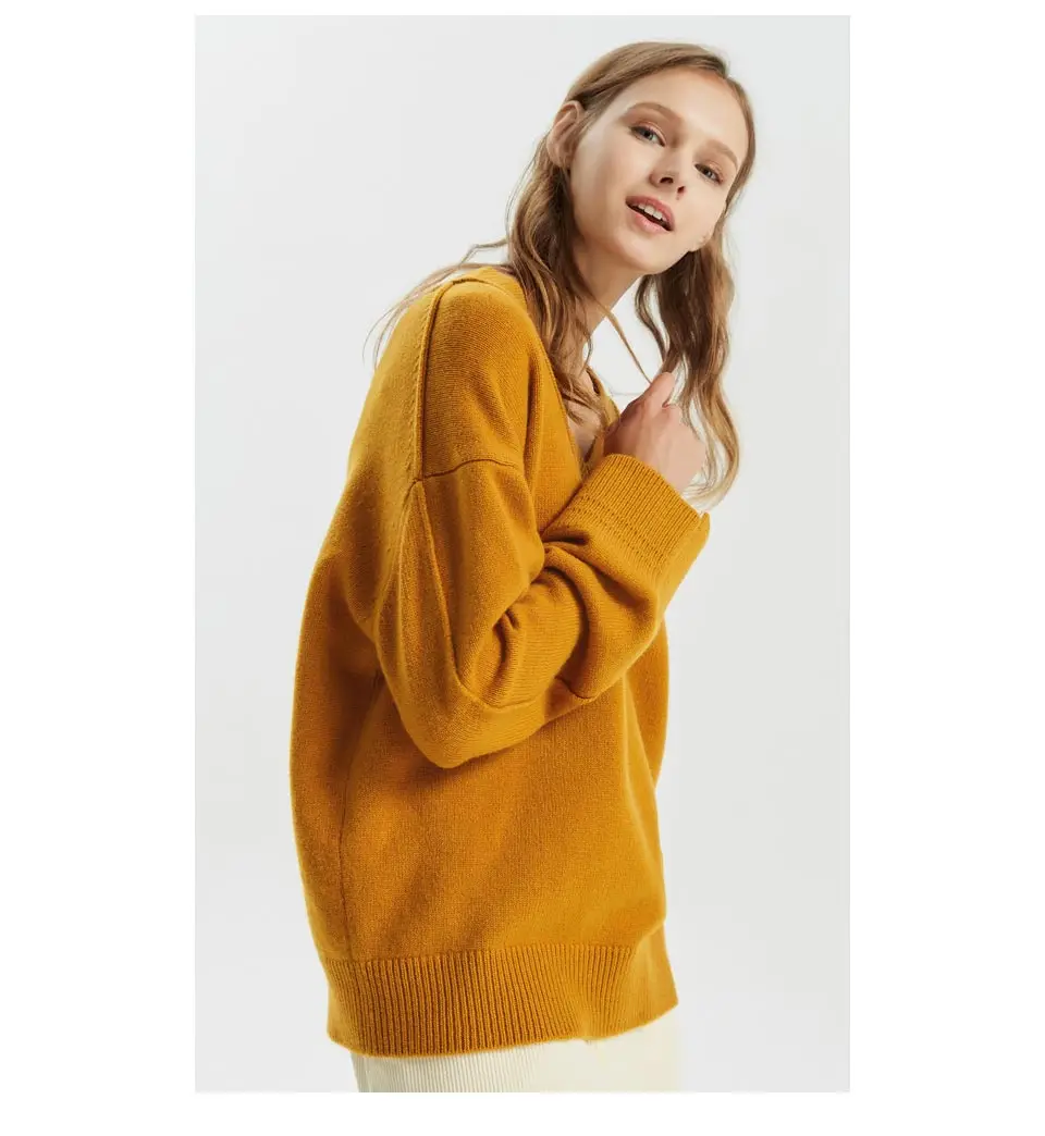 Me& city шерстяной вязаный свитер женский пуловер с вырезом в виде буквы V Осень Зима базовые женские свитера теплые свитера