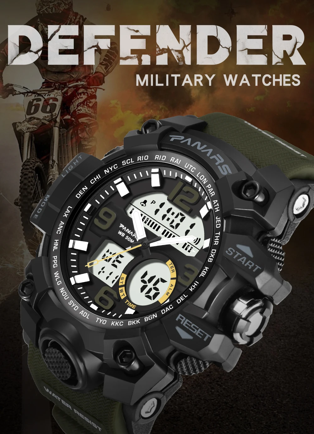 PANARS Топ люксовый бренд G стиль Мужские Военные Спортивные Часы светодиодный цифровые часы водонепроницаемые мужские часы Relogio Masculino