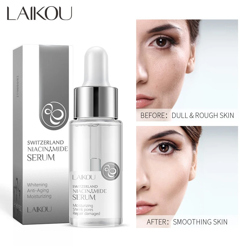 

LAIKOU Nicotinamide Face Serum Deep Oil Control Moisturizing Anti-Aging Anti-Wrinkle Shrinking Pores Whitening Facial Skin Care