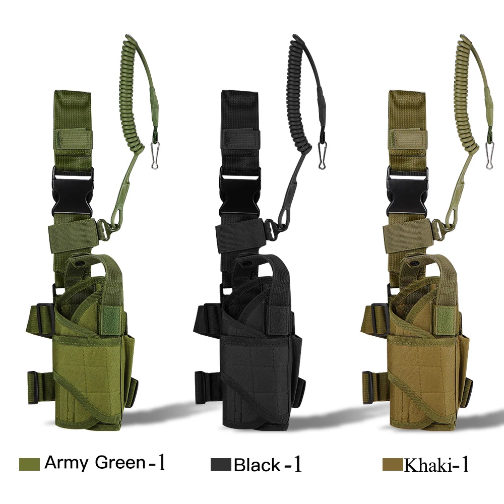 Outdoor Hunting Bags Hunting Holsters Shooting Gear Holster Thigh Leg Gear Holster Pouch Wrap-around with Coil Lanyard