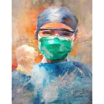

DIY Painting By Numbers Doctor Oil Coloring By Numbers Brave Nurse Wall Art Canvas Picture Hand Painted Home Decoration 40x50cm