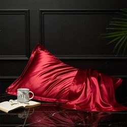 DISANGNI Luxurious Silk & Lyocell Blend Pillowcase for Hair and Skin - Premium Comfort and Breathability (Red wine)