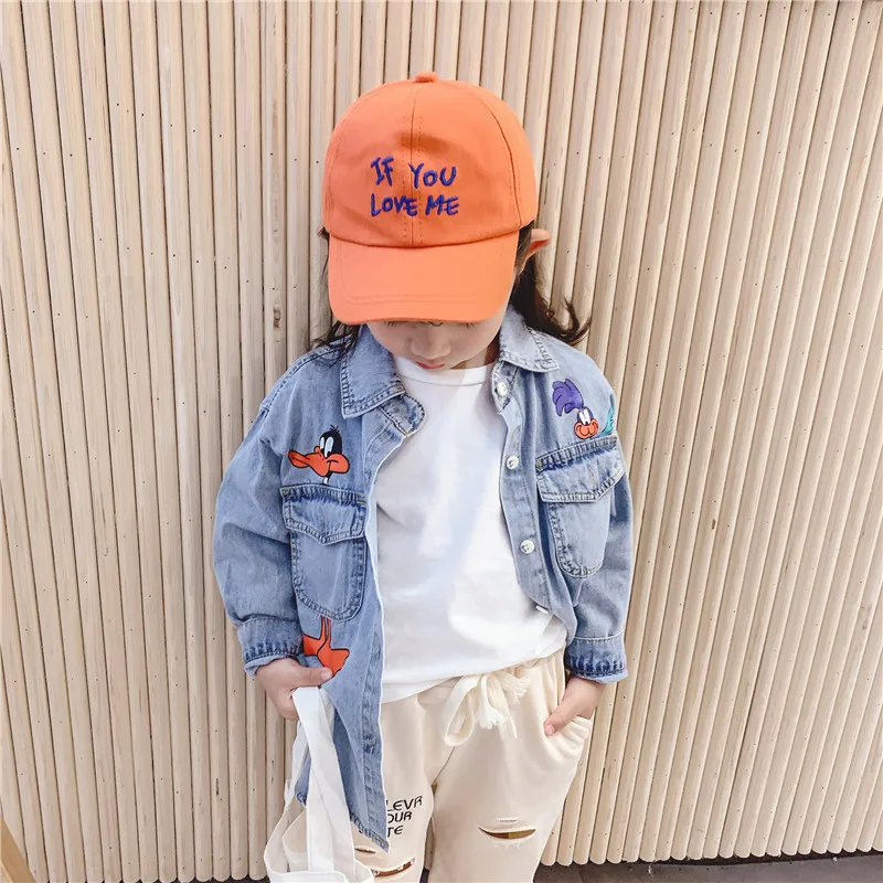 

Girl'S Coat 20 Years New Style Spring Clothing Korean-style Tops Children Versatile Little Duck Jeans Coat Yy-2827