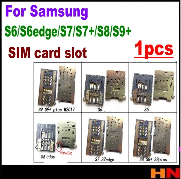 1pcs For Samsung S6 S7 edge S8 S9+ S8plus S9 SIM Card Slot Reader