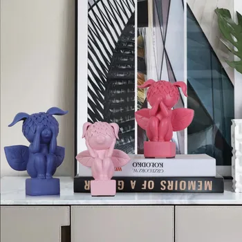 

Nordic Creative Abstract Resin Rabbit Sculpture Ornaments Home Desktop Wine Cabinet Furnishings Crafts Children Room Accessories