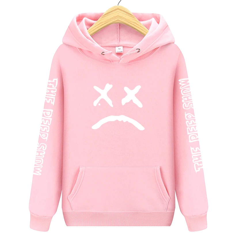 Розовый Бренд, мужская толстовка с длинным рукавом, с надписью lil. peep, толстовки с принтом, мужские толстовки, флисовая модная Толстовка в стиле хип-хоп, мужская Толстовка s - Цвет: Розовый
