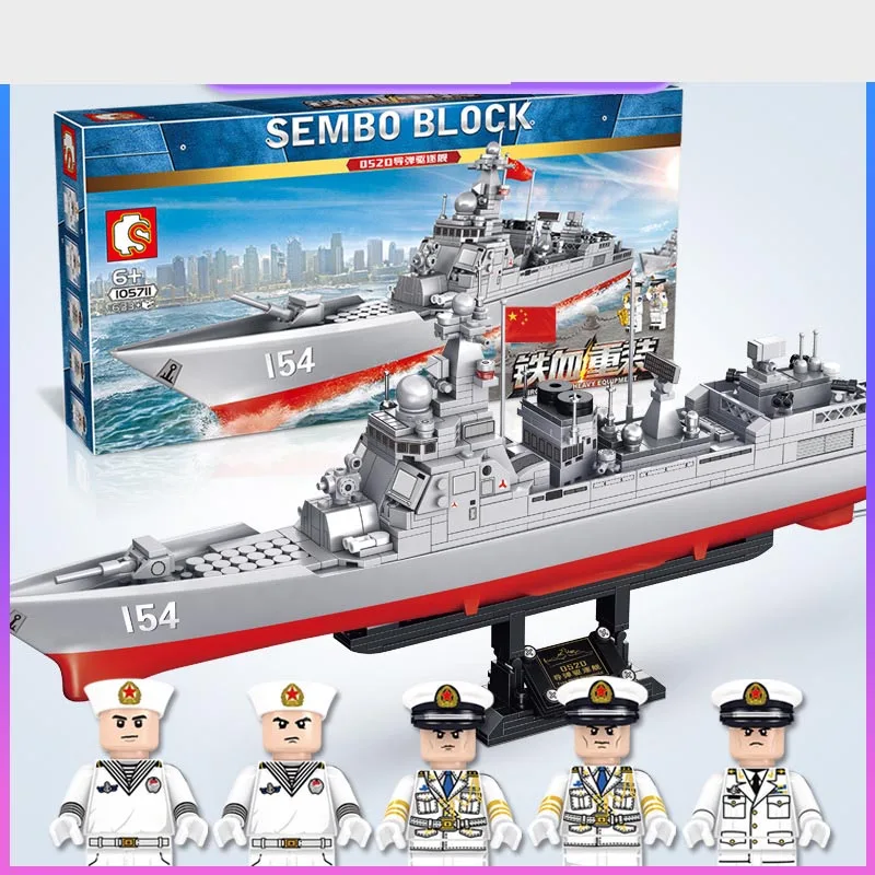 

Lego Technic Destroyer City Missile Ship Boat WW2 Army Armas Military Weapon Guide Destroyer Kid Toy Bricks Building Blocks Mech