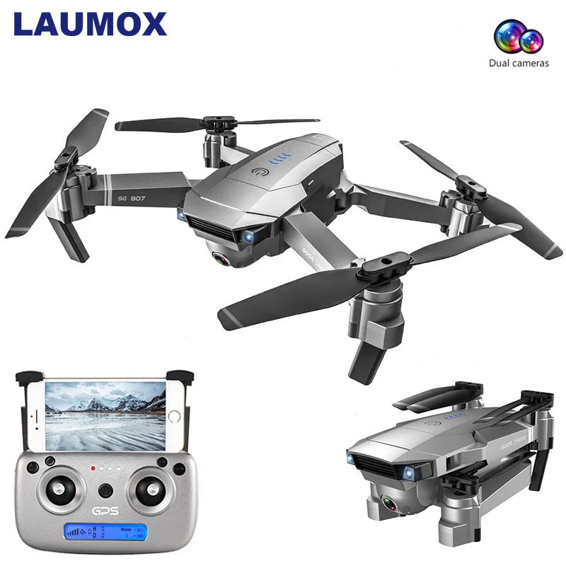 $78.67 LAUMOX SG907 GPS Drone With 4K Adjustment HD Camera Wide Angle 5G WIFI FPV RC Drone Foldable Quadco