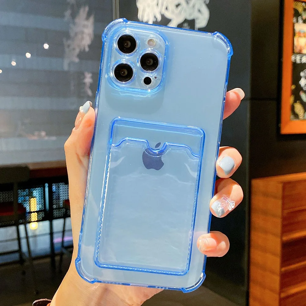 Stylish Shockproof Silicone Phone Case with Card Holder – Universal Design