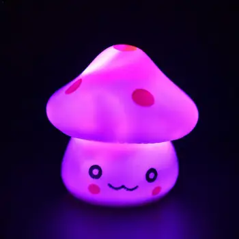 

1pc Mushroom Villain Colorful Night Light Cute Baby Room Bedside Decoration Children Color Gift Lamp For Best Christmas 7 L J6H5
