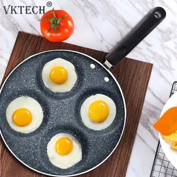 

Portable Four-hole Frying Pan Omelette Pot Ham Pancake Maker Egg Frying Machine Kitchen Gadget Cookware