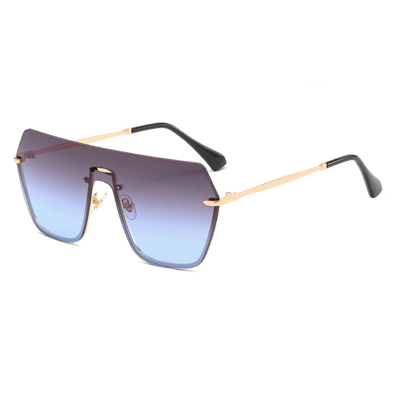 Цельные солнцезащитные очки без оправы для женщин и мужчин, роскошные брендовые солнцезащитные очки пилота, новые модные негабаритные Защитные женские очки UV400