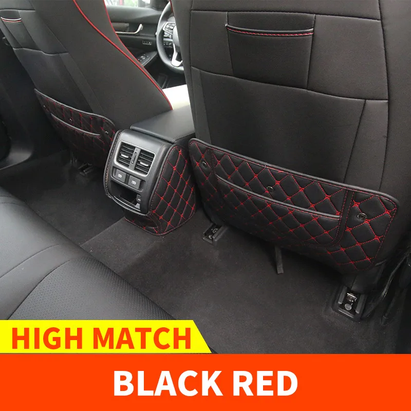 Сиденье автомобиля анти-кик накладка на спинку сиденья анти-грязный анти-удар защитная накладка украшение модификация для Honda Accord 10 - Название цвета: Black red line 3pcs