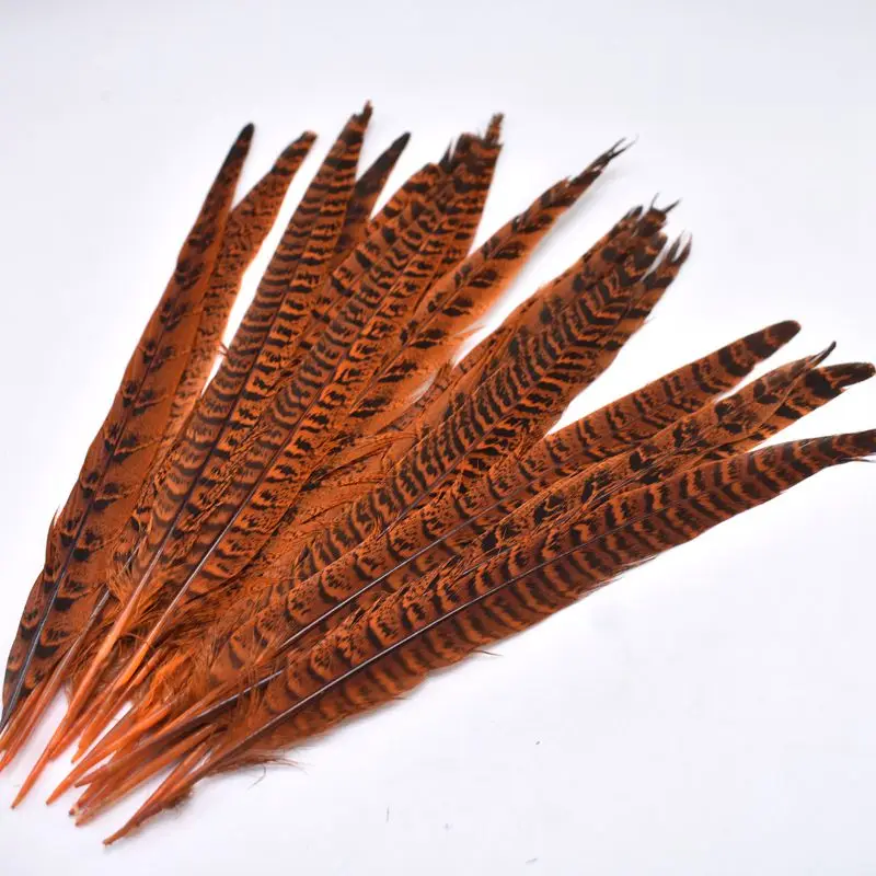 20 шт натуральные перья из хвоста фазана для украшения свадебной вечеринки 10-12 дюймов DIY Окрашенные Перья ювелирные аксессуары - Цвет: Orange