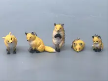  pvc  figure     doll   ornaments  fox  model  5PCS/set 