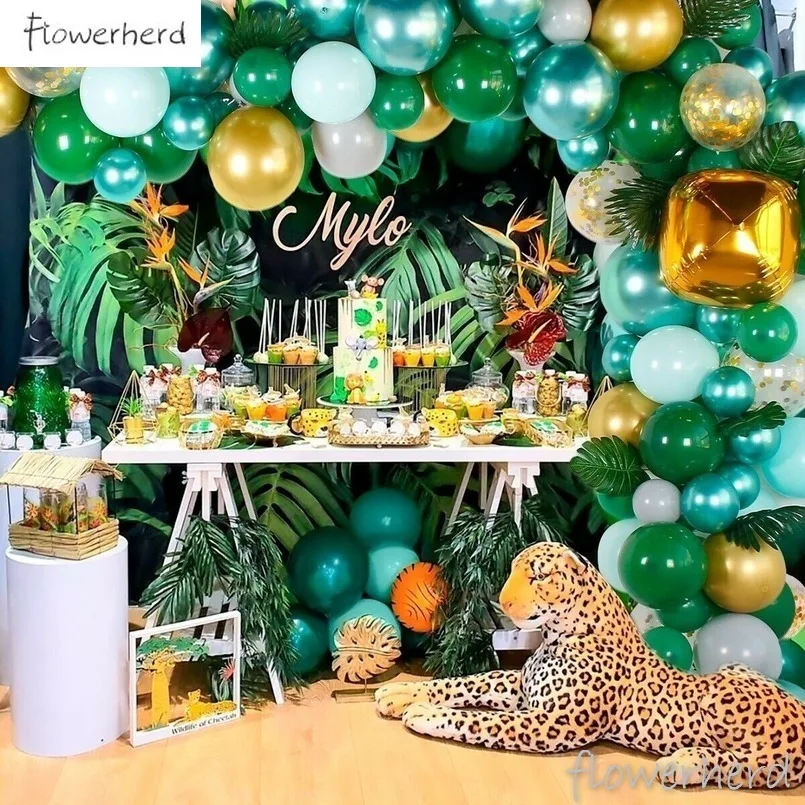 167 шт. сафари зеленый арка для воздушных шаров комплект гирлянды Baby Shower День