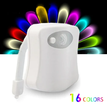 

LED Toilet Seat Night Light Motion Sensor WC Light 8/16Color Changeable Lamp AAA Battery Powered Backlight for Toilet Bowl Child