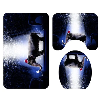 

Christmas Decorations Bathroom Toilet Mat Set For Home Deer Squirrel Elephant Carpet Mat 2020 New Year Xmas Party Decor Mats