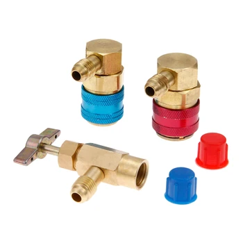 

Car Air Conditioning Line Repair Tools R134A High Low Quick Couplers and Can Tap Set for Charging Recovery with R12 R22 Manifold