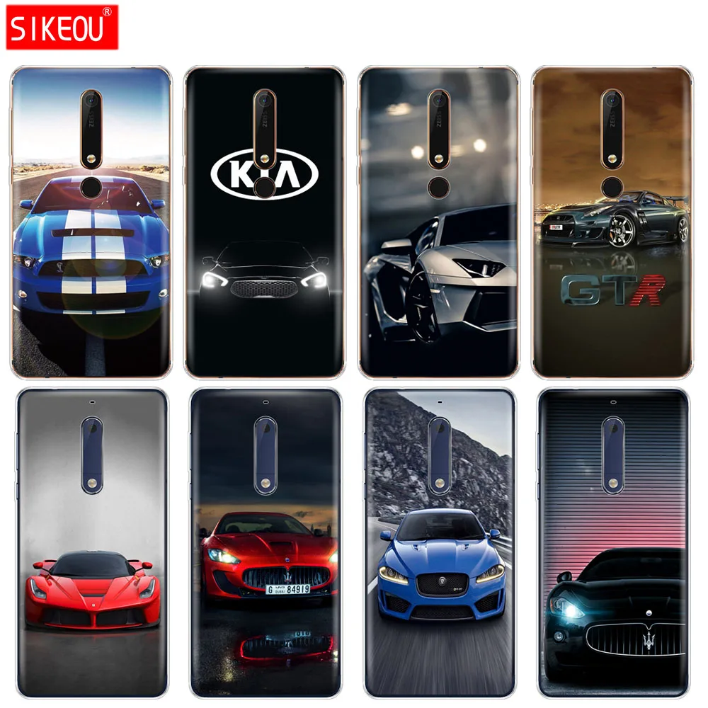 

silicone cover phone case for Nokia 5 3 6 7 PLUS 8 9 /Nokia 6.1 5.1 3.1 2.1 6 2018 sports racing Cars