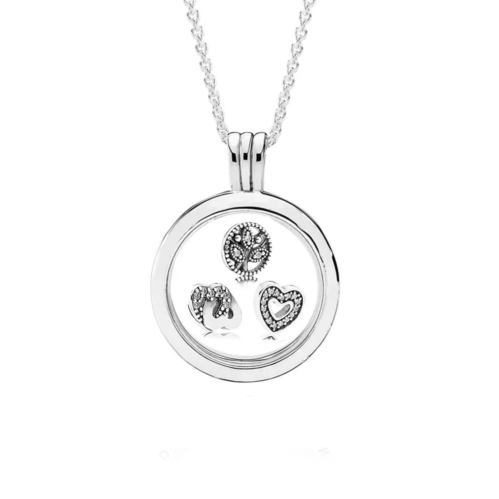 925 пробы серебряный медальон с изображением Микки и Минни Маус, Европейское ожерелье с подвеской, подходит для женщин, очаровательный подарок из бисера, ювелирные изделия DIY - Окраска металла: 10