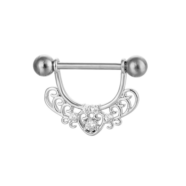 14G Nipple Piercing Ring Jewelry Flower Nipple Crystal Ring Star Rosegold Piercing Ring Monn Pircing Horns Zircon Nipple