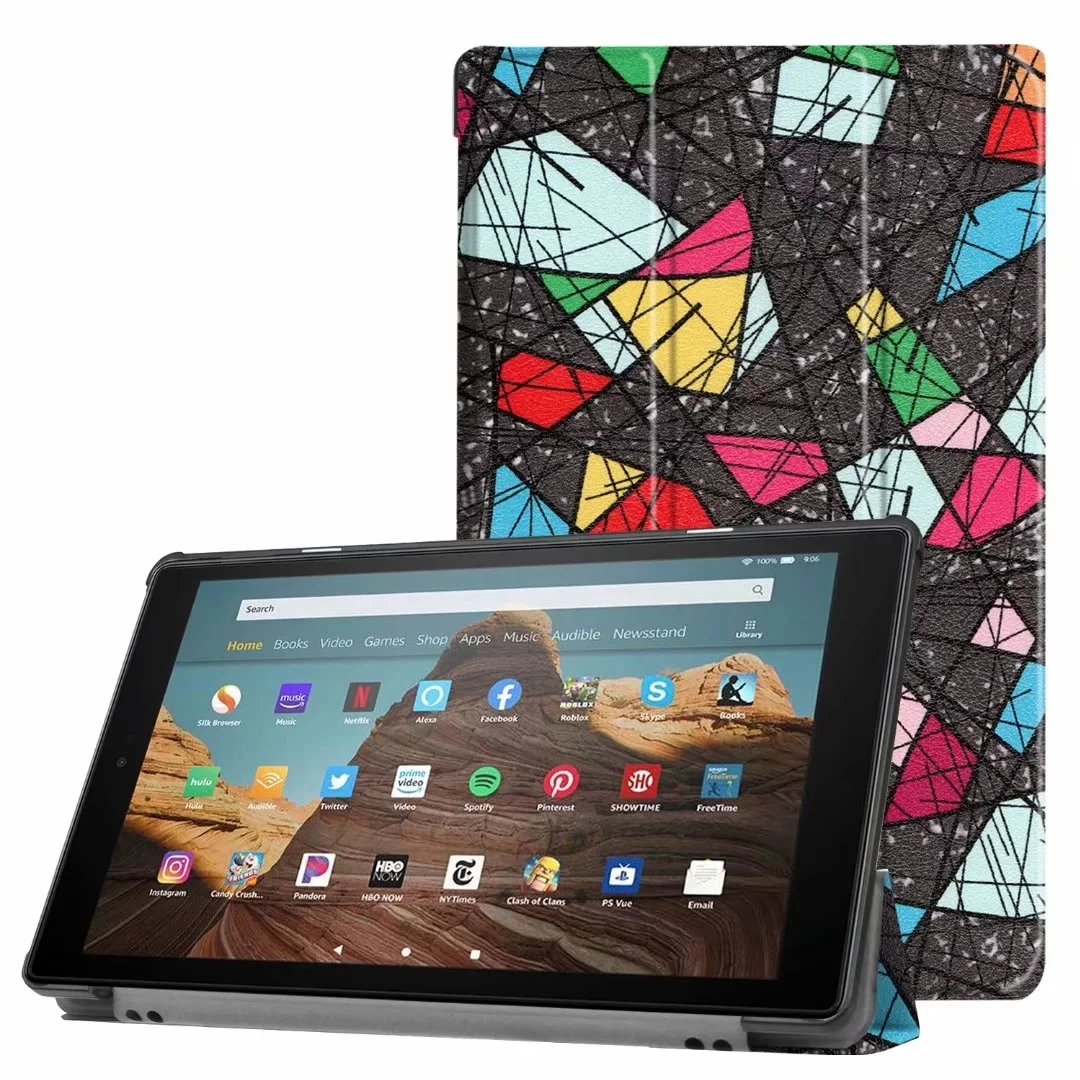 Чехол для Amazon Kindle Fire HD 10 Tablet Release Smart Cover for All-New Fire HD 10 9 поколения чехол для планшета+ пленка+ ручка