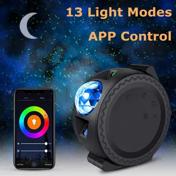 

Starry Sky Projector Night Light Projection Colorful Ocean Waving Lights Rotation Bluetooth Player Night Lamp Kid Christmas Gift