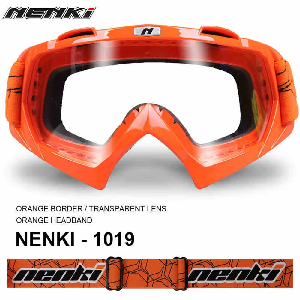 NENKI Мотокросс внедорожник ATV MX для езды на велосипеде по бездорожью и склонам очки DH Для мужчин Для женщин Горные лыжи сноуборд очки мотоциклетные очки. Цветные линзы - Цвет: Orange Clear