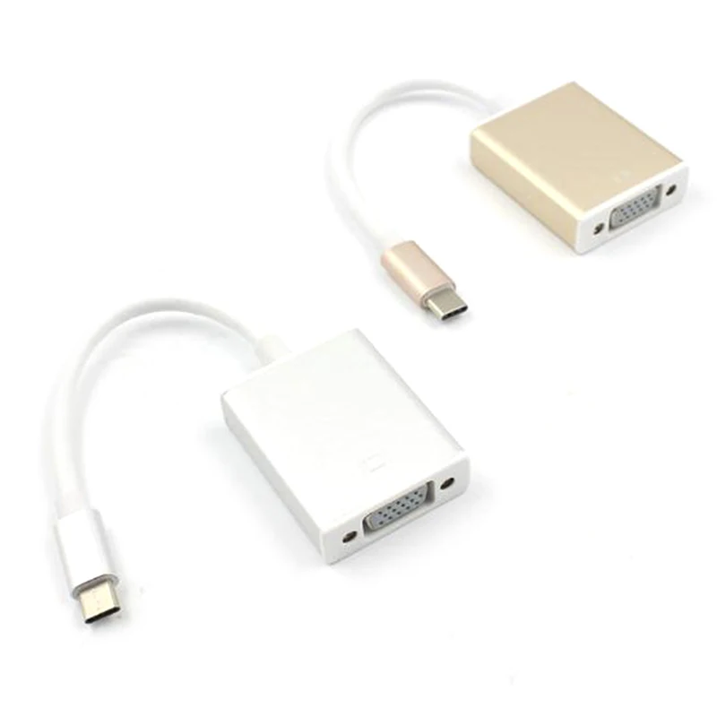 1pc USB 3.1 Type C To VGA Adapter Cable USB-C Male To VGA 1080p Female Converter High Quality