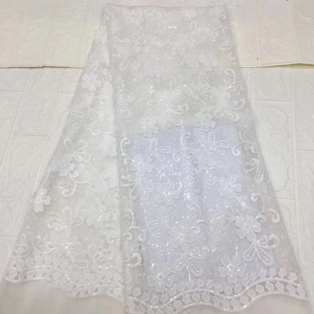 

Fashionable African Guipure Lace Mesh Lace Fabric For Nigeria Party Water-soluble Thread Lace Fabric D44021