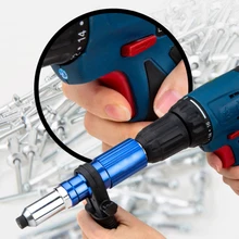 

Electric Rivet Gun Easily Carrying Lightweight Tool Rivet Nut Gun Drill Adapter Cordless Riveting Tool Insert Nut Pull Rivet