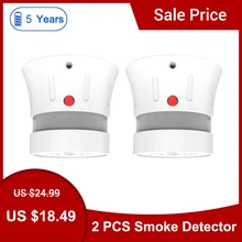 CPVan FSD001 2pcs/Lot Mini Smoke Detector Smoke Sensor CE Certified Smoke Alarm Sensor 5 Year Battery Life rookmelder Fire Alarm