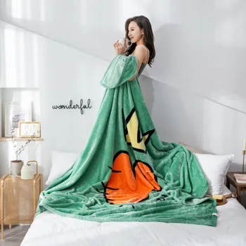 

Carrot pattern Warm Thick Office Home Blanket Towel Fleece Reversible Blanket Bed And Couch Travel Portable Car Throw Blanket