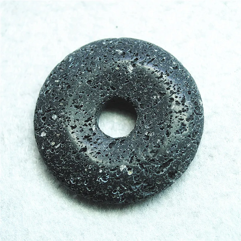 

3 шт. натуральный черный камень лавы форма пончика размер 44 мм круглые бусины Valcano DIY ювелирные аксессуары Бесплатная доставка Оптовая продажа