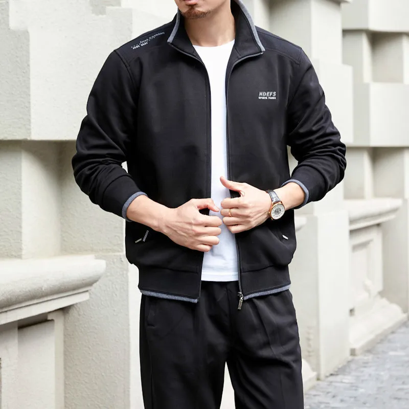 

big Plus Size 8xl Men's Set Spring Autumn Cotton Man Sportswear 2 Piece Sets Sports Suit Jacket+pant Sweatsuit Male Tracksuit