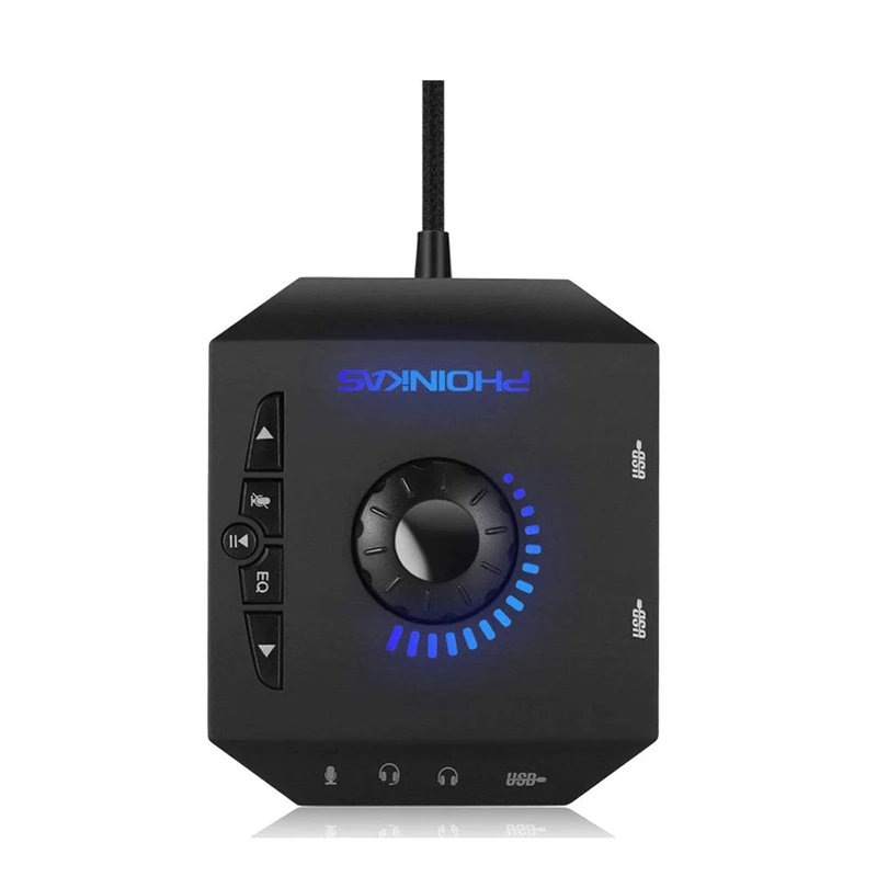 Внешняя стереокарта Phoinikas T10 с мульти переключателем и штекером для микрофона 3 5